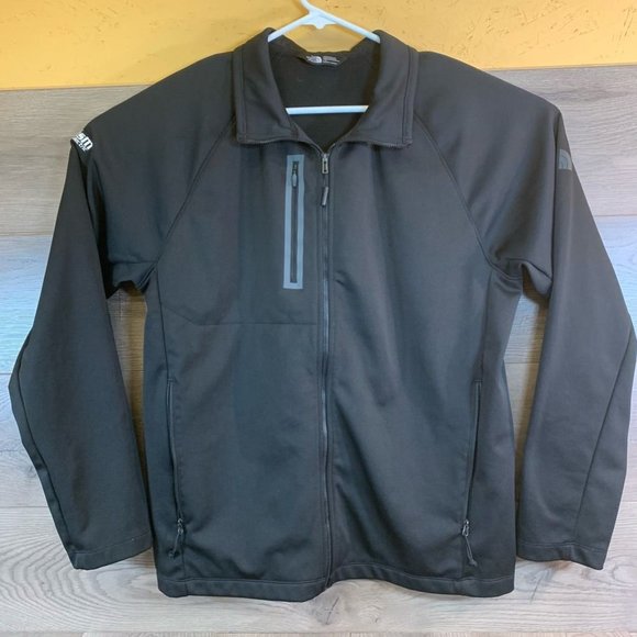 The North Face Other - The North Face Mens Windbreaker Jacket Black Zipper Pockets Logo Collar L